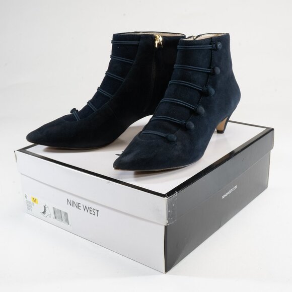 Nine West Women's Navy Blue Zadan Suede Ankle Boot, Size 8M - Picture 5 of 5